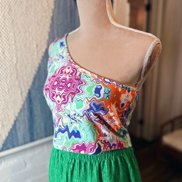 Puma Tops - Puma Asymmetrical Psychedelic Crop Top